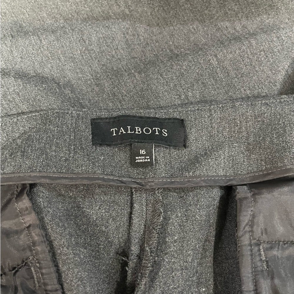 Talbots Charcoal Gray Flat Front Side Zip Women's Dress Pants, Slacks, Trousers - Picture 2 of 12